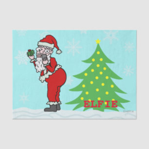 Funny Christmas Santa Elfie Tissue Paper