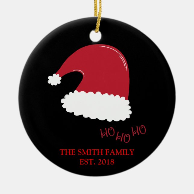 Funny Christmas Santa Established Family Ornament (Front)