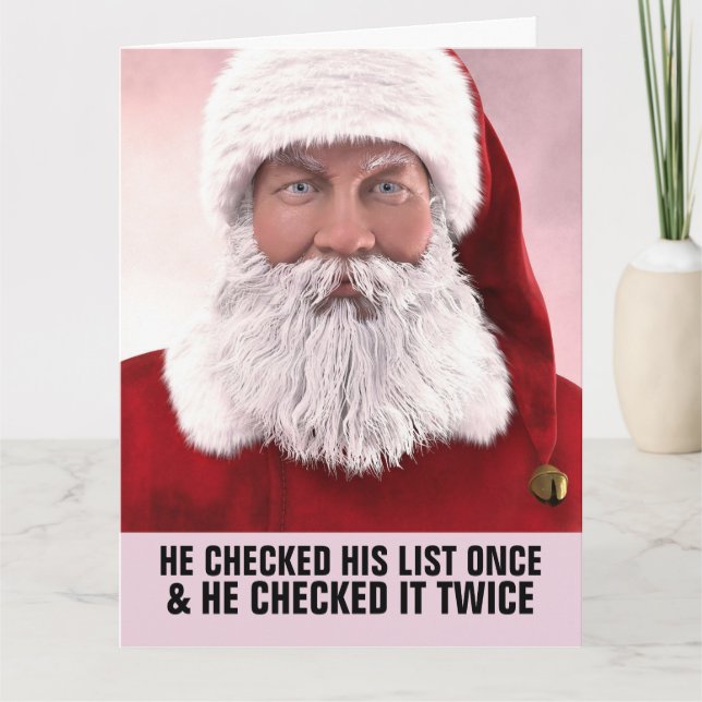FUNNY CHRISTMAS SANTA GREETING CARD (Front)