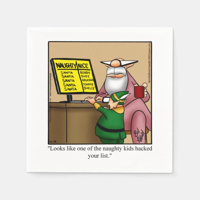 Funny Christmas Santa Humour Napkins (Front)