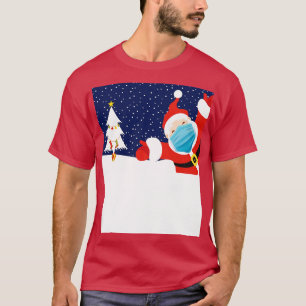 Funny Christmas Santa in Face Mask T-Shirt