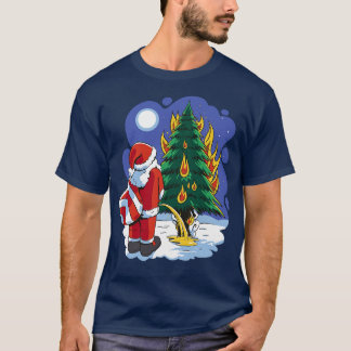 Funny Christmas   Santa Peeing T-Shirt