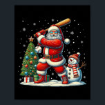 Funny Christmas Santa Playing Baseball Xmas Boys M Poster<br><div class="desc">Funny Christmas Santa Playing Baseball Xmas Boys Men Kids</div>