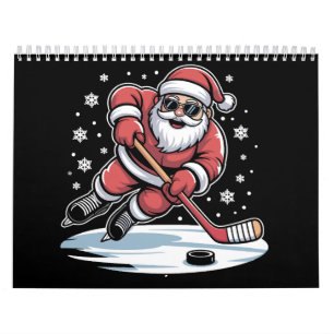 Funny Christmas Santa Playing Ice Hockey Xmas Calendar