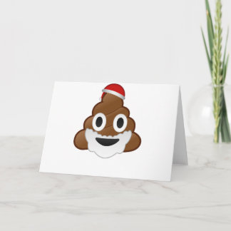 Funny Christmas Santa Poop Emoji Holiday Card