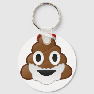 Funny Christmas Santa Poop Emoji Key Ring