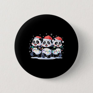 Funny Christmas Santa Reindeer Cute Panda Santa Ch 6 Cm Round Badge