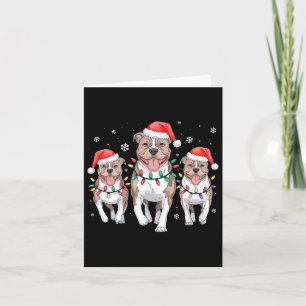 Funny Christmas Santa Reindeer Cute Pitbull Santa  Card