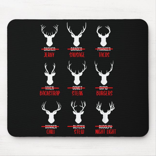 Funny Christmas Santa Reindeer List Pajamas For De Mouse Mat (Front)
