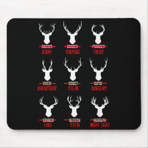 Funny Christmas Santa Reindeer List Pajamas For De Mouse Mat