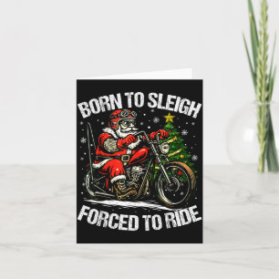 Funny Christmas Santa Riding Motorcycle Bike Biker Card