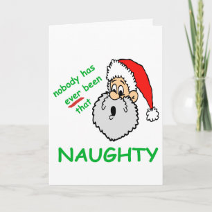 Funny Christmas   Santa Shocked Nobody That Naught Holiday Card