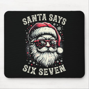 Funny Christmas Santa Six Seven 6-7 Meme Brain Rot Mouse Mat