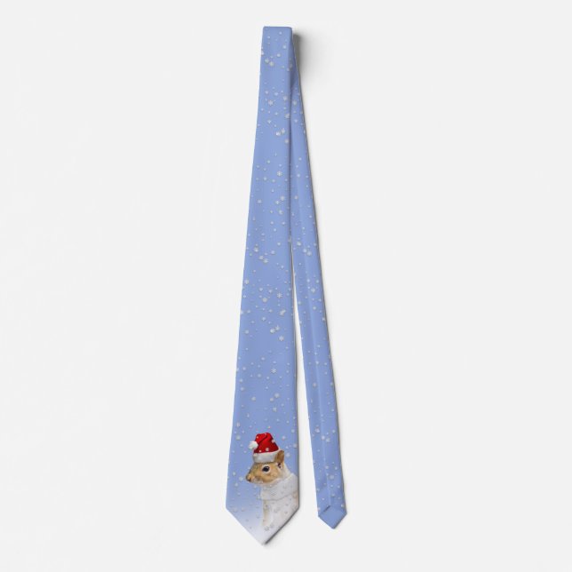 Funny Christmas Santa Squirrel Tie (Front)