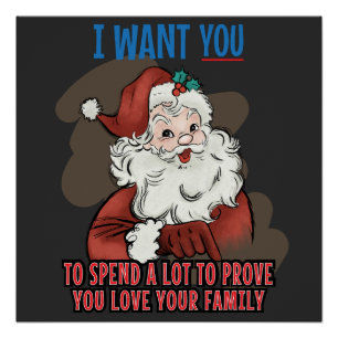 Funny Christmas santa tee Christmas santa Poster