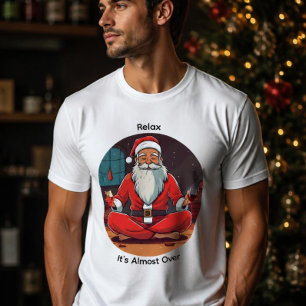 Funny Christmas Santa Yoga Relax T-Shirt