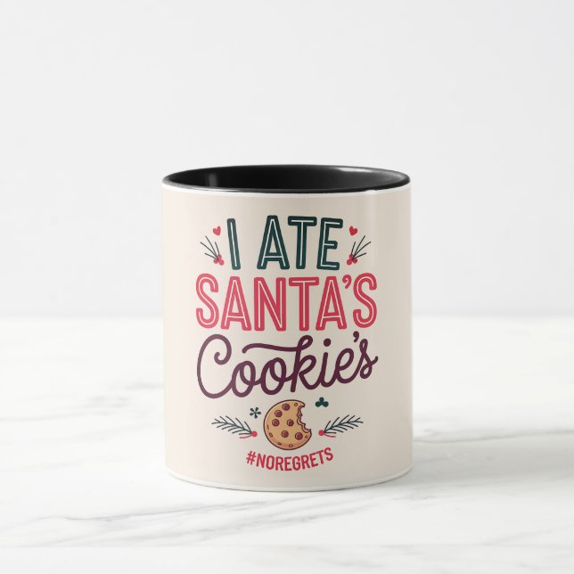 Funny Christmas Santa's Cookie Coffee Mug (Center)