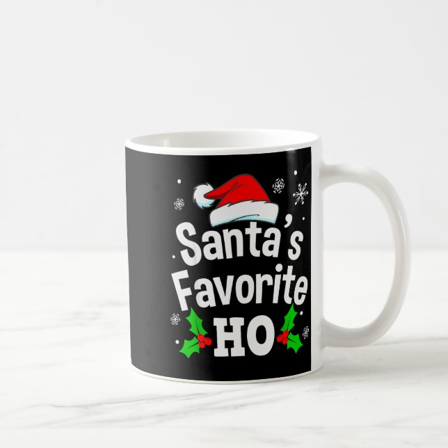 Funny Christmas Santa's Favorite Ho Naughty Pajama Coffee Mug (Right)