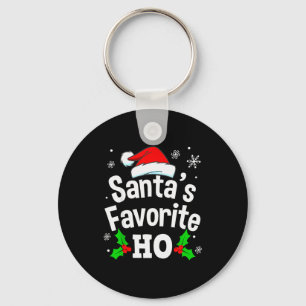 Funny Christmas Santa's Favorite Ho Naughty Pajama Key Ring