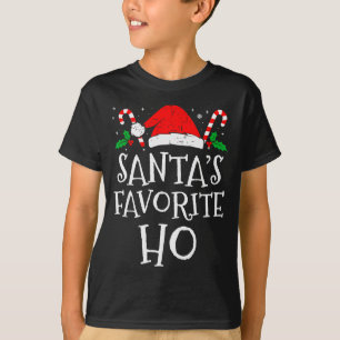 Funny Christmas Santa's Favorite Ho Naughty Pajama T-Shirt