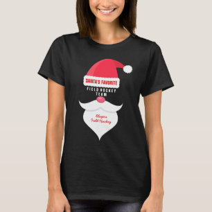 Funny Christmas Santa's Favourite Field Hockey T-Shirt