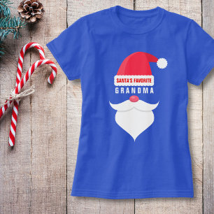 Funny Christmas Santa's Favourite Grandma Custom T-Shirt