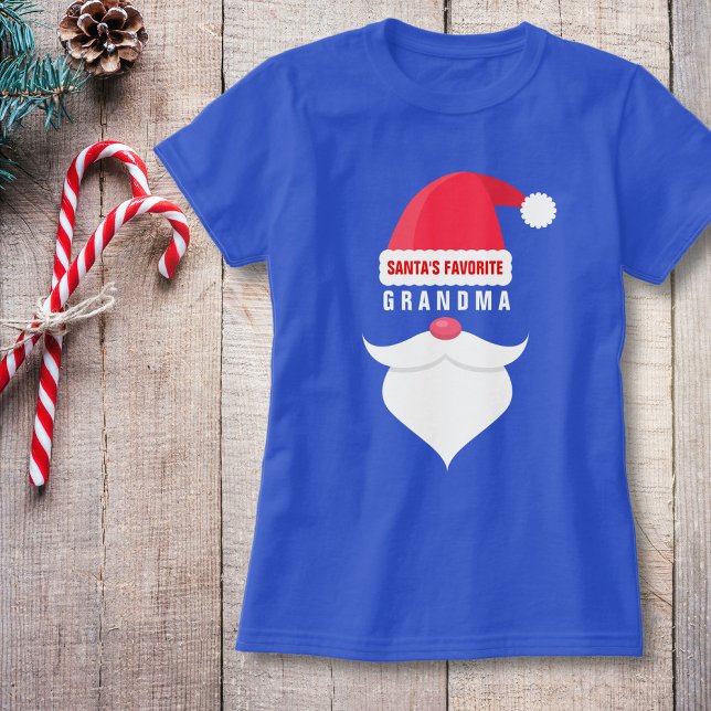 Funny Christmas Santa's Favourite Grandma Custom T-Shirt (Creator Uploaded)
