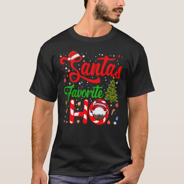 Funny Christmas Santa's Favourite Ho Xmas T-Shirt (Front)