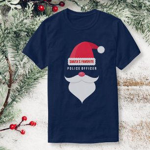 Funny Christmas Santa's Favourite Police Officer T-Shirt
