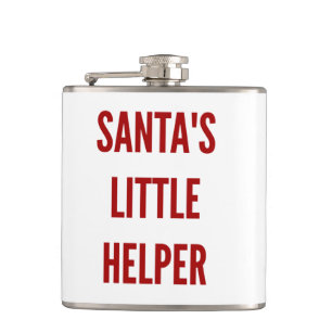 Funny Christmas santa's little helper flask xmas