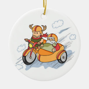 Funny Christmas, Santa's sleigh upgraded Ceramic Tree Decoration