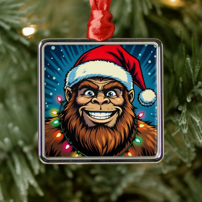 Funny Christmas Sasquatch  Bigfoots Metal Tree Decoration (Tree)