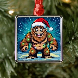 Funny Christmas Sasquatch Bigfoots Metal Tree Decoration