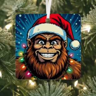 Funny Christmas Sasquatch Personalized Metal Tree Decoration