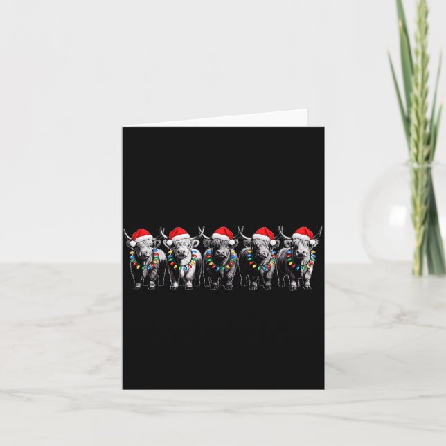 Funny Christmas Scottish Highland Cow Xmas Farm An Card (Front)