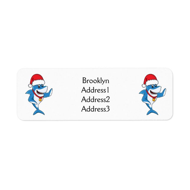 Funny Christmas shark cartoon illustration (Front)