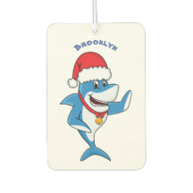 Funny Christmas shark cartoon illustration