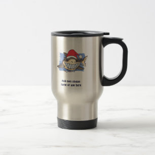 Funny Christmas SHARK Cartoon Teen Boy Girl Kids Travel Mug