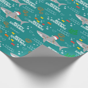 Funny Christmas Shark  Merry Sharkmas Wrapping Paper