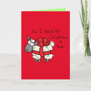 Funny Christmas Sheep Cartoon Card
