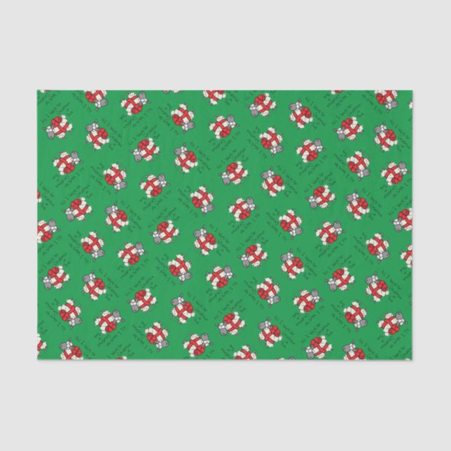 Funny Christmas Sheep Cartoon Tissue Paper (Front)