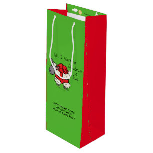 Funny Christmas Sheep Cartoon Wine Gift Bag