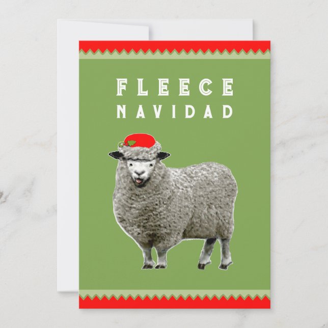 Funny Christmas Sheep Holiday Card (Front)