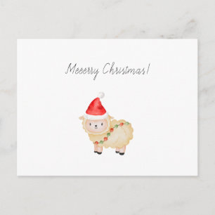 Funny Christmas Sheep Merry Christmas Card. Postcard