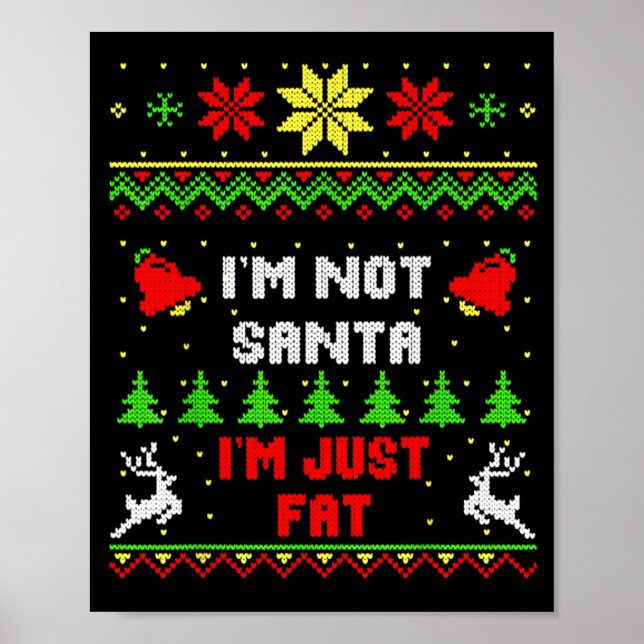 Funny Christmas Shirt. I'm Not Santa, I'm Just Fat Poster (Front)