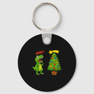 Funny Christmas Shirt Kids Boys Christmas Dinosaur Key Ring