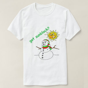Funny Christmas Shirt Melting Snowman Got Sunblock