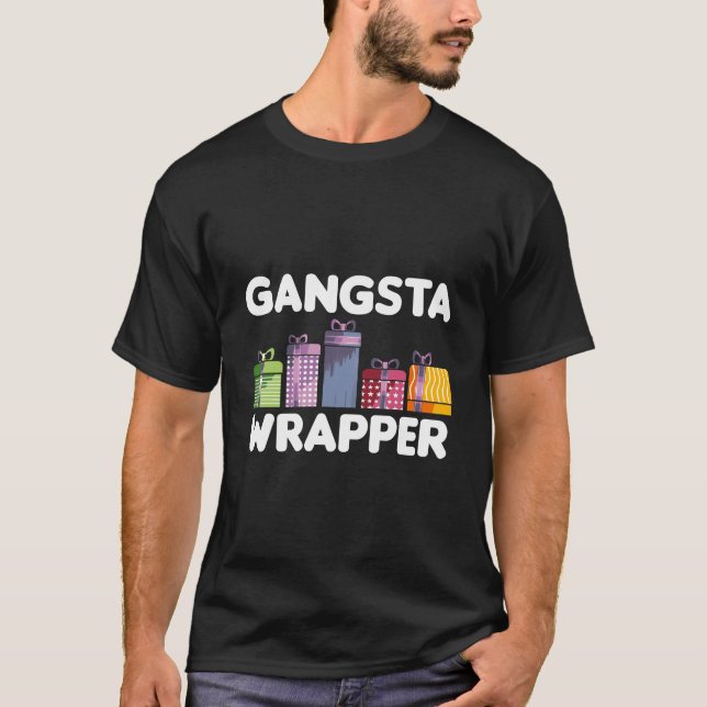 Funny Christmas Shirts Cool Xmas Pun Gifts Gangsta (Front)