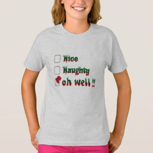 Funny Christmas shirts for kids, Naughty and Nice