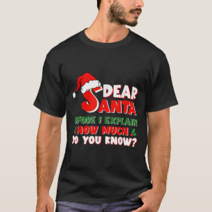 Funny Christmas Shirts Kids Adults Santa I Can Exp